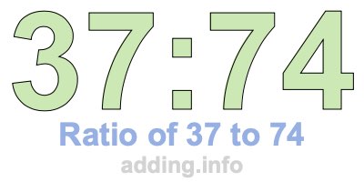 Ratio of 37 to 74