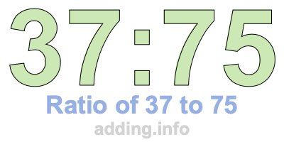 Ratio of 37 to 75