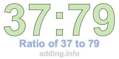 Ratio of 37 to 79 Ratio of 37 to 79
