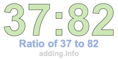 Ratio of 37 to 82 Ratio of 37 to 82