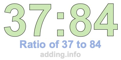 Ratio of 37 to 84