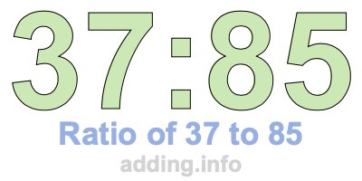 Ratio of 37 to 85