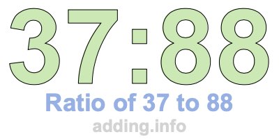Ratio of 37 to 88 Ratio of 37 to 88