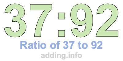 Ratio of 37 to 92