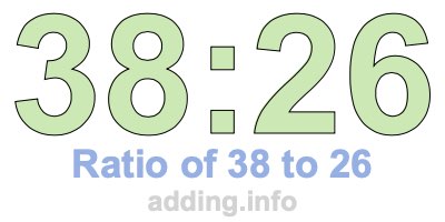 Ratio of 38 to 26 Ratio of 38 to 26