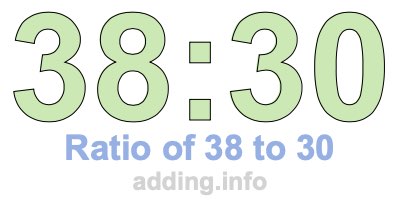Ratio of 38 to 30