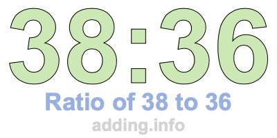 Ratio of 38 to 36 Ratio of 38 to 36