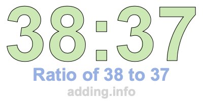 Ratio of 38 to 37 Ratio of 38 to 37