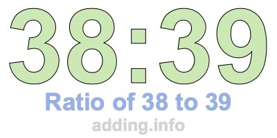 Ratio of 38 to 39 Ratio of 38 to 39