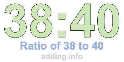 Ratio of 38 to 40 Ratio of 38 to 40