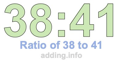 Ratio of 38 to 41 Ratio of 38 to 41