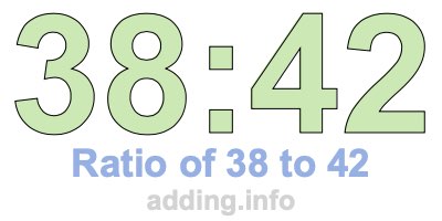 Ratio of 38 to 42 Ratio of 38 to 42