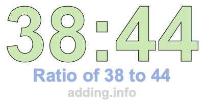 Ratio of 38 to 44 Ratio of 38 to 44