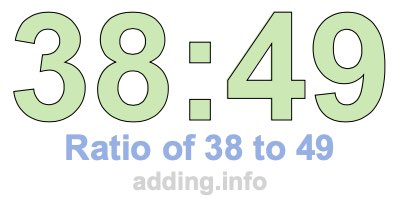 Ratio of 38 to 49 Ratio of 38 to 49