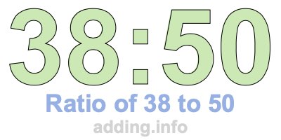 Ratio of 38 to 50 Ratio of 38 to 50