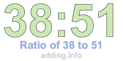 Ratio of 38 to 51 Ratio of 38 to 51