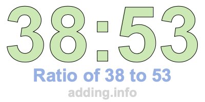 Ratio of 38 to 53 Ratio of 38 to 53