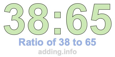 Ratio of 38 to 65