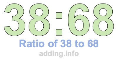 Ratio of 38 to 68