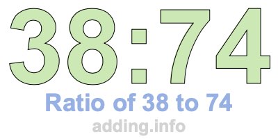 Ratio of 38 to 74