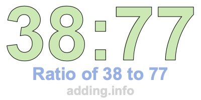 Ratio of 38 to 77