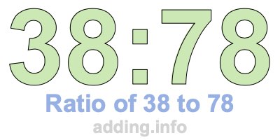 Ratio of 38 to 78