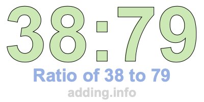 Ratio of 38 to 79