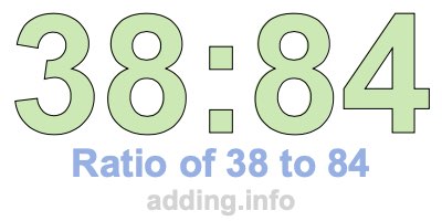 Ratio of 38 to 84 Ratio of 38 to 84