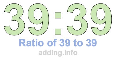 Ratio of 39 to 39 Ratio of 39 to 39
