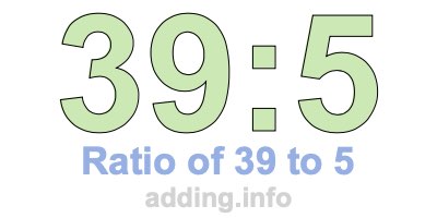 Ratio of 39 to 5