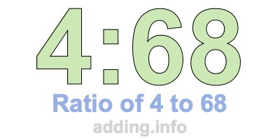 Ratio of 4 to 68