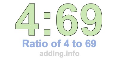 Ratio of 4 to 69