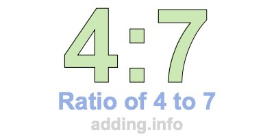 Ratio of 4 to 7