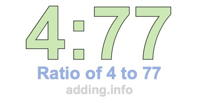 Ratio of 4 to 77