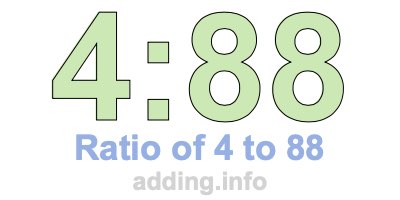 Ratio of 4 to 88 Ratio of 4 to 88