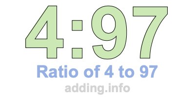 Ratio of 4 to 97 Ratio of 4 to 97