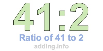 Ratio of 41 to 2 Ratio of 41 to 2