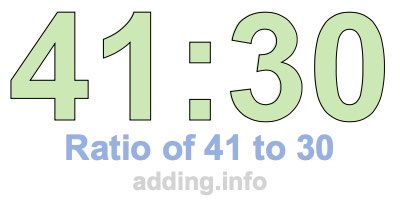 Ratio of 41 to 30 Ratio of 41 to 30