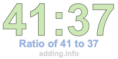 Ratio of 41 to 37 Ratio of 41 to 37
