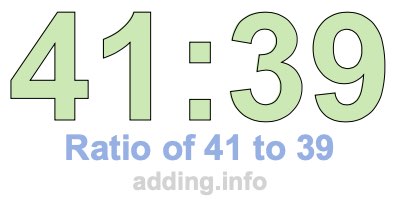 Ratio of 41 to 39 Ratio of 41 to 39