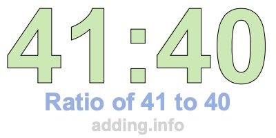 Ratio of 41 to 40 Ratio of 41 to 40