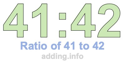 Ratio of 41 to 42 Ratio of 41 to 42