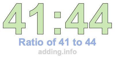 Ratio of 41 to 44 Ratio of 41 to 44