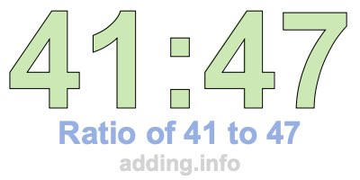 Ratio of 41 to 47 Ratio of 41 to 47