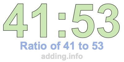 Ratio of 41 to 53