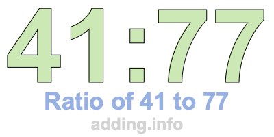 Ratio of 41 to 77