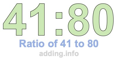 Ratio of 41 to 80 Ratio of 41 to 80