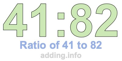 Ratio of 41 to 82