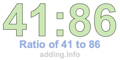 Ratio of 41 to 86