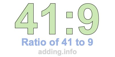 Ratio of 41 to 9